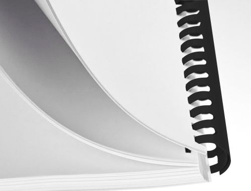 Espiral q-connect redonda 16 mm plastico preto capacidade 145 folhas caixa de 50 unidades , Q-connect , 63441 , 5705831240247